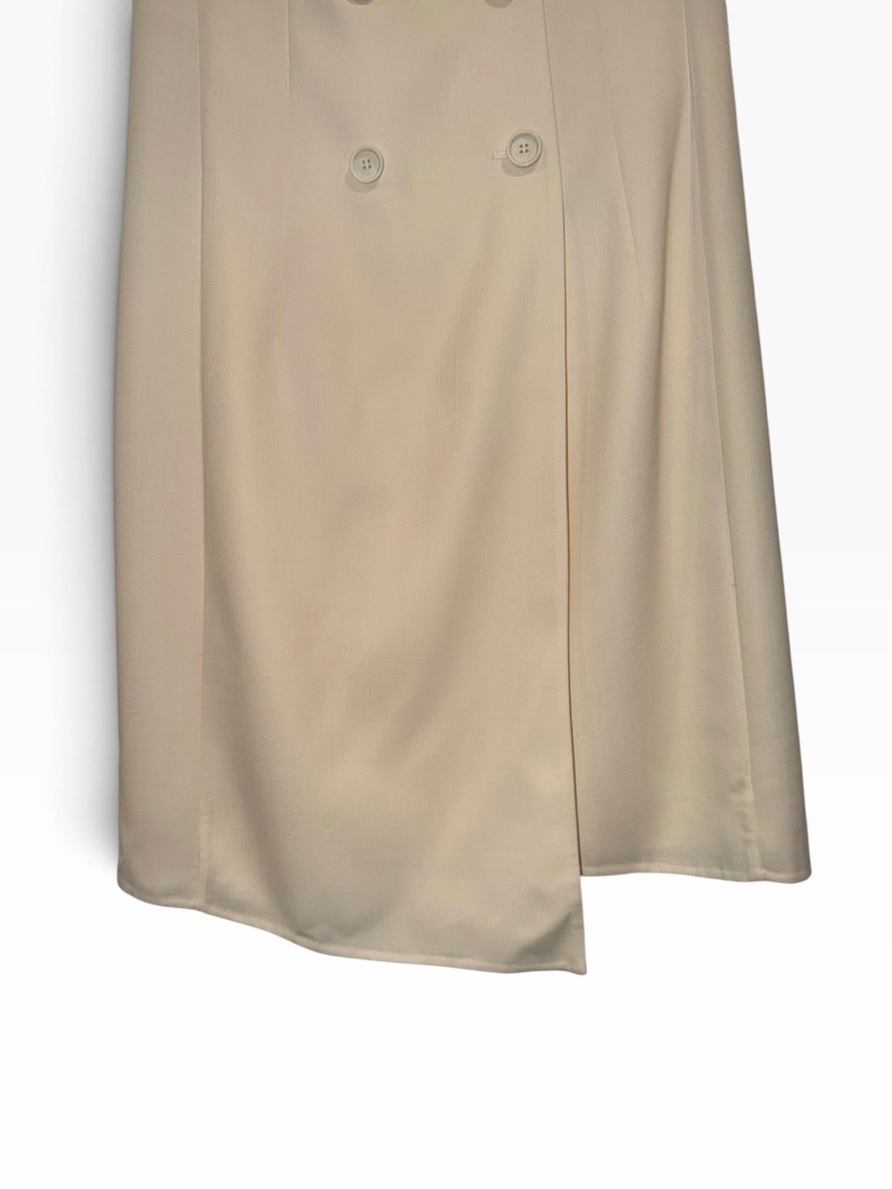 Akris Ivory Wool Coat Dress Double Breasted Asymmetric 8 Runway Classic NWT 🟡 - Picture 8 of 16